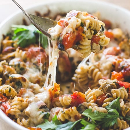 Mediterranean Chicken + Pasta Bake | The Clever Carrot