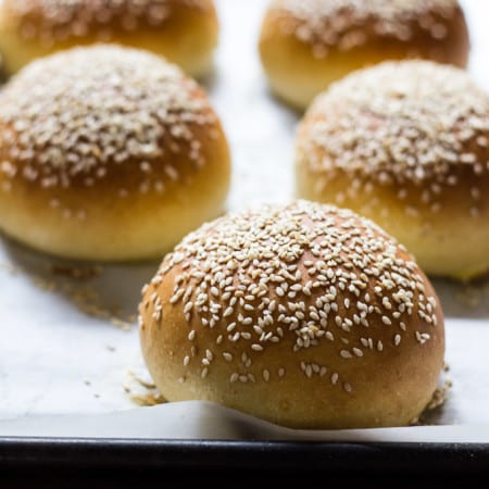 Light Brioche Hamburger Buns {Whole Wheat} | The Clever Carrot