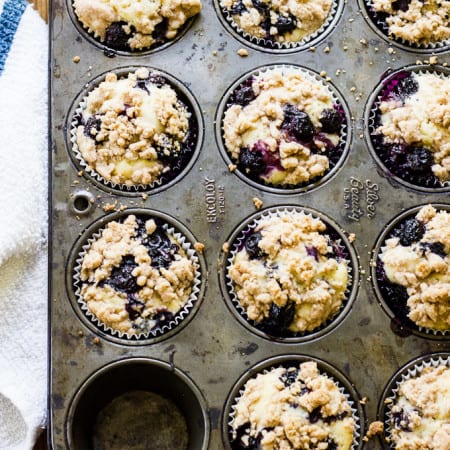 buttermilk blueberry crumb muffins | theclevercarrot.com