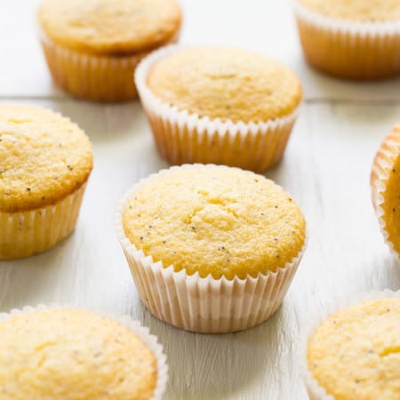 lemon poppy seed cornmeal muffins | theclevercarrot.com