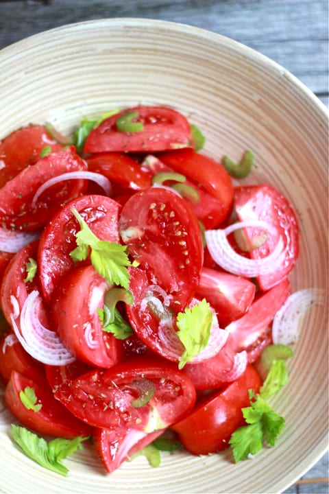 old school tomato salad