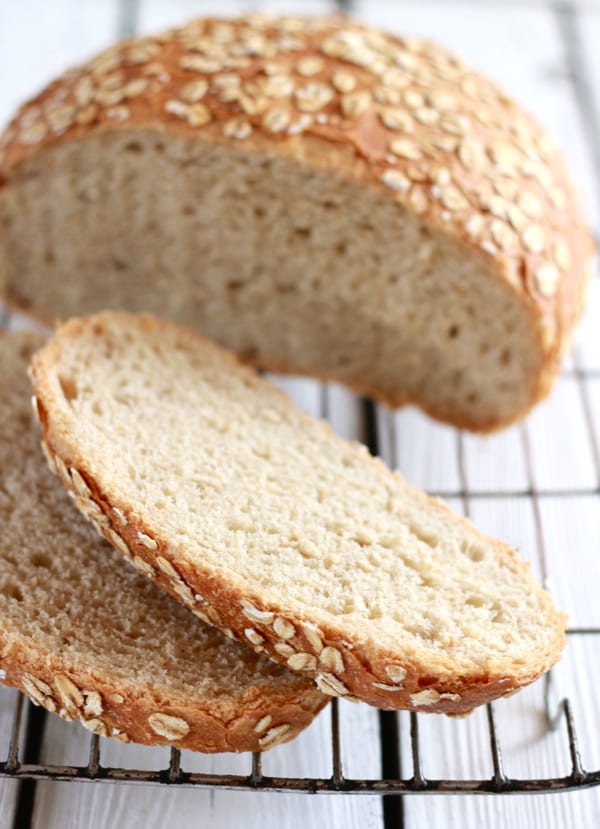 no-knead honey whole wheat bread | The Clever Carrot
