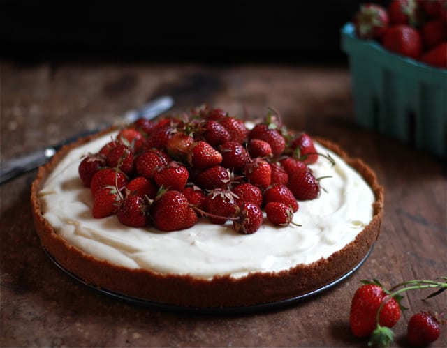 strawberries + cream tart | The Clever Carrot