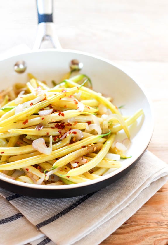 spicy yellow beans with shallots + lemon | The Clever Carrot