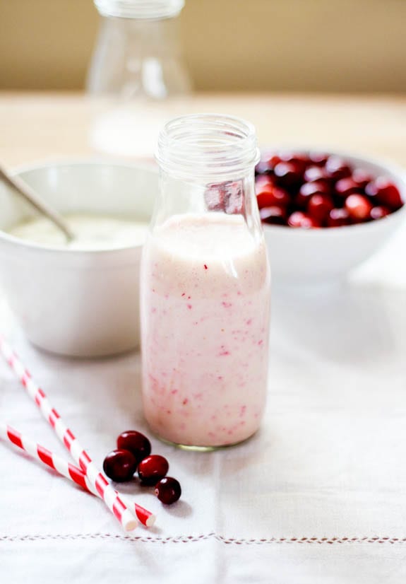 fresh cranberry yogurt drink | theclevercarrot.com