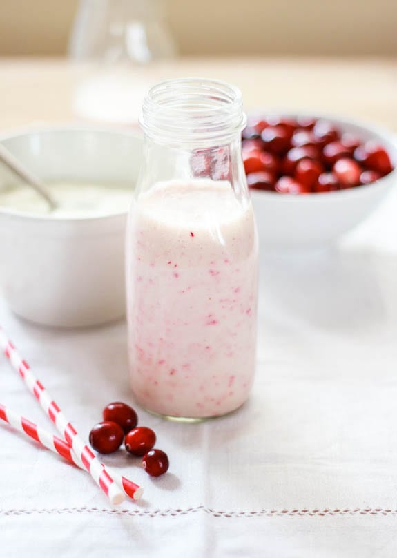 fresh cranberry yogurt drink | The Clever Carrot