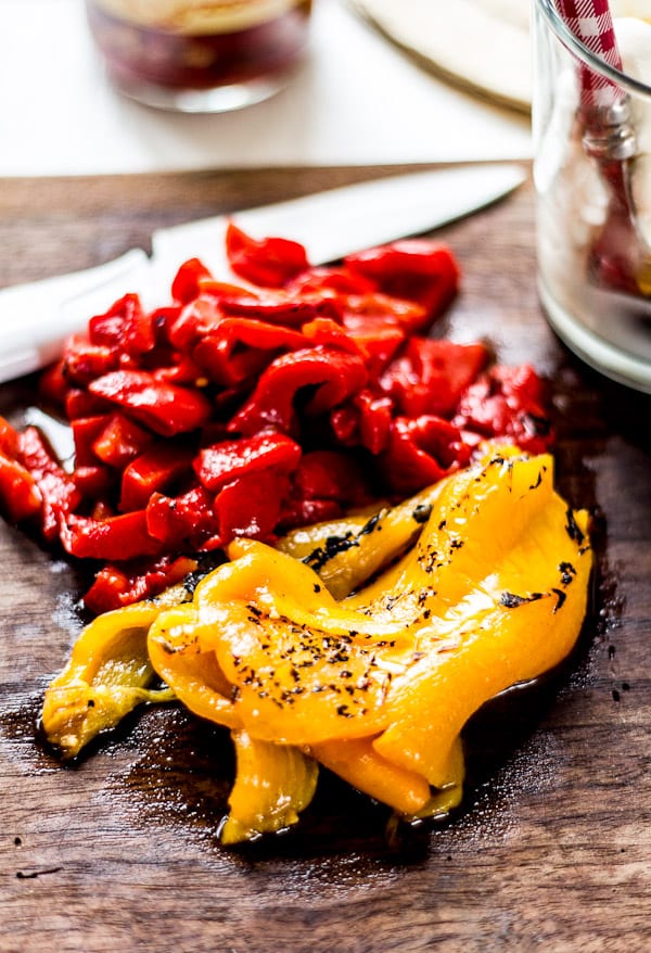 Roasted red and yellow peppers | theclevercarrot.com