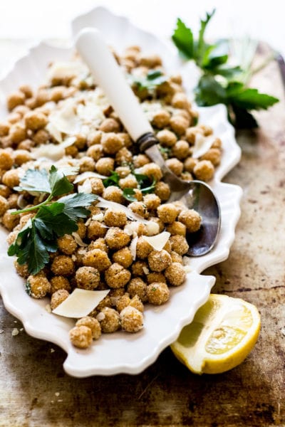 parmesan + herb baked chickpeas | The Clever Carrot