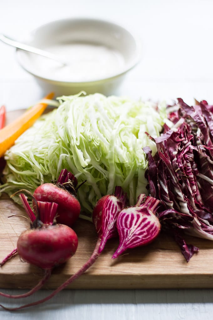 summer crunch salad with creamy caesar dressing | theclevercarrot.com