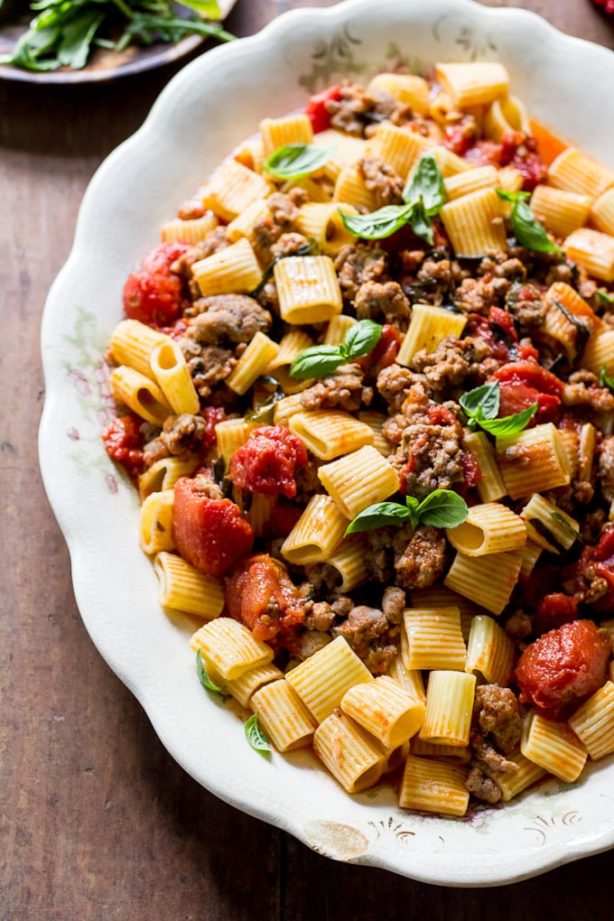 preserving the family table: rigatoni with sausage sauce | theclevercarrot.com