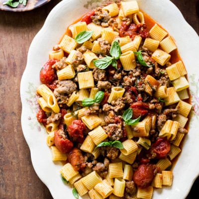 preserving the family table: rigatoni with sausage sauce