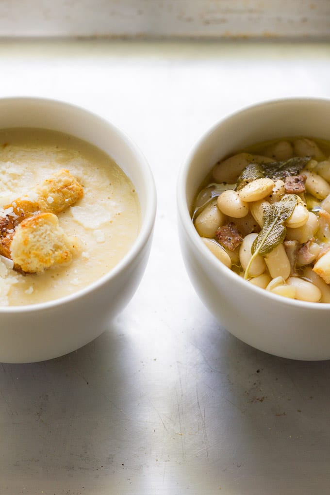 tuscan white bean soup, 2 ways | theclevercarrot.com