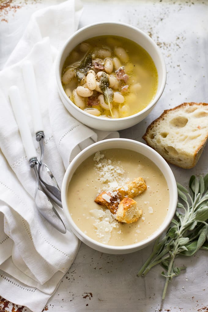 tuscan white bean soup, 2 ways | theclevercarrot.com