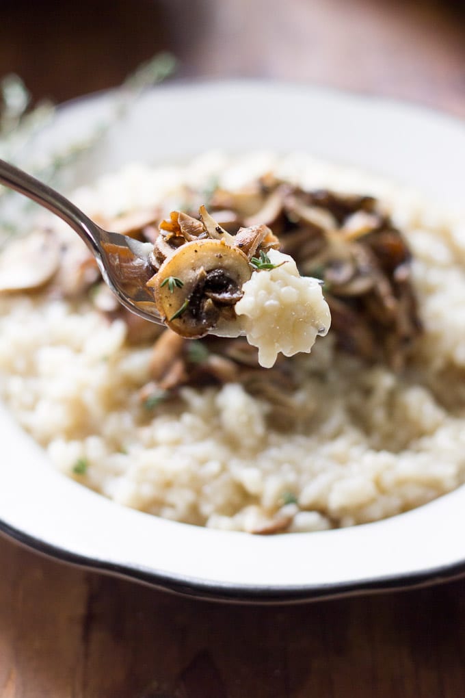 baked wild mushroom risotto | theclevercarrot.com