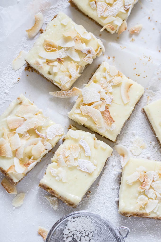 lightened up key lime bars {without condensed milk} | theclevercarrot.com