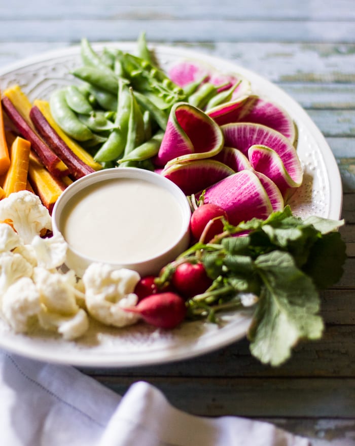 the ultimate crudité platter with white miso dip | theclevercarrot.com