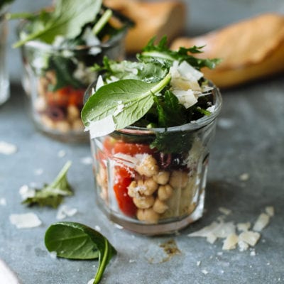 on the go: mediterranean kale salads in jars