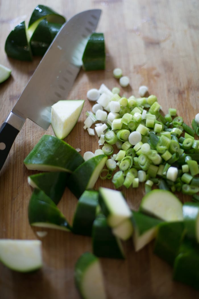 zucchini and scallions | theclevercarrot.com