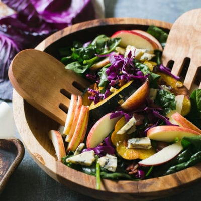 warm autumn spinach salad