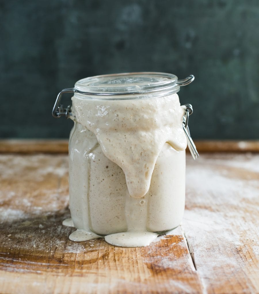 Jar of Bubbly Sourdough Starter | theclevercarrot.com