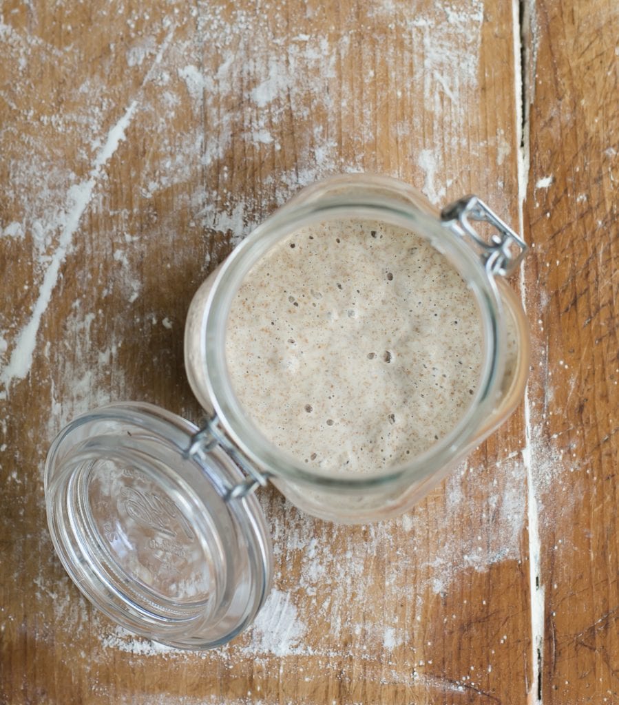 Small Bubbles on Sourdough Starter | theclevercarrot.com