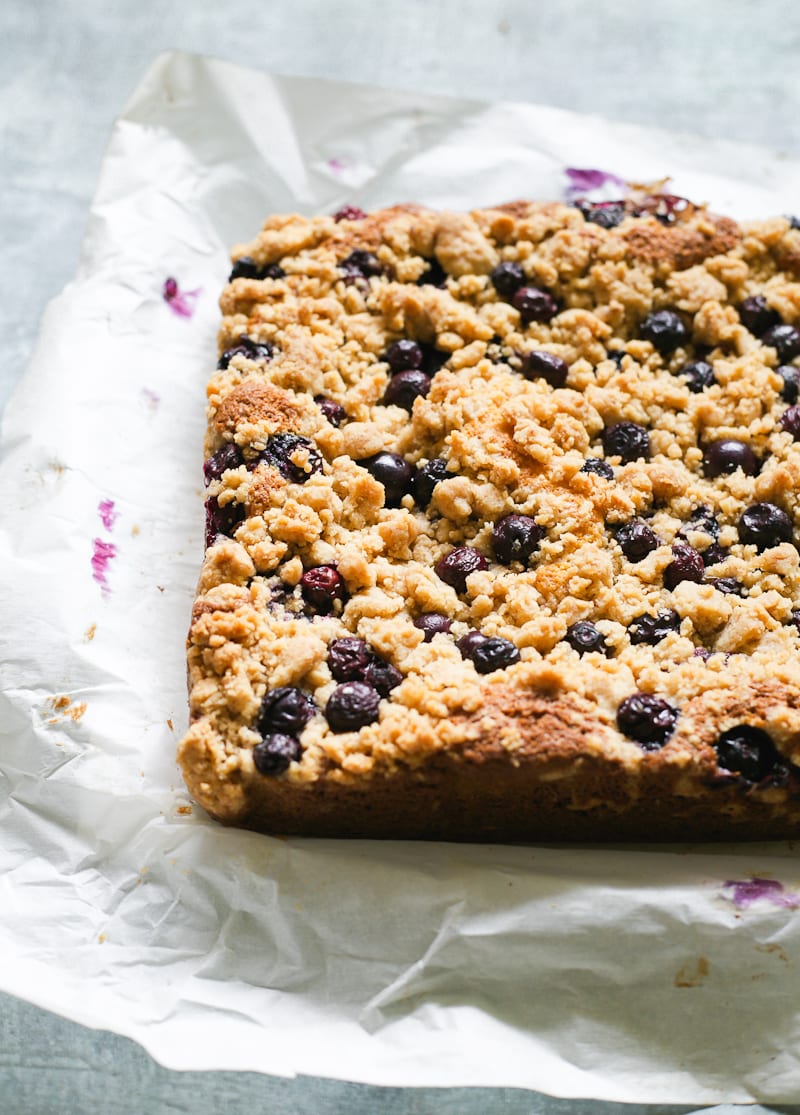 Whole Sourdough Blueberry Crumb Cake