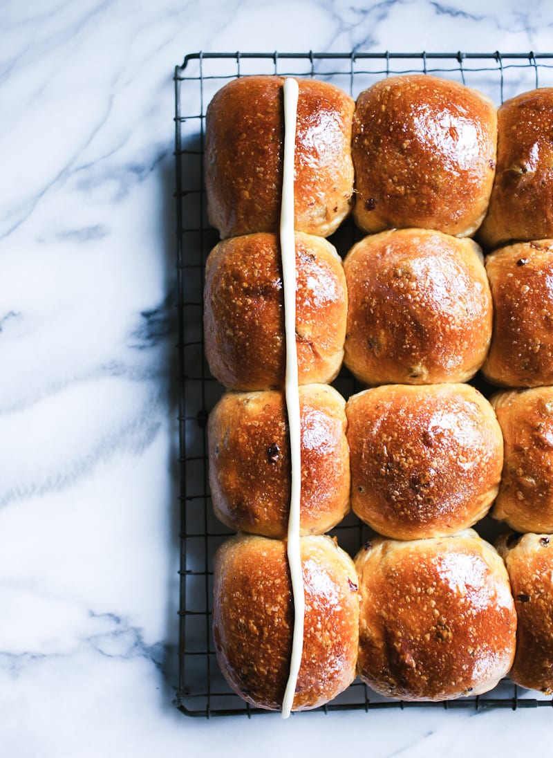 Sourdough Hot Cross Buns with Icing 