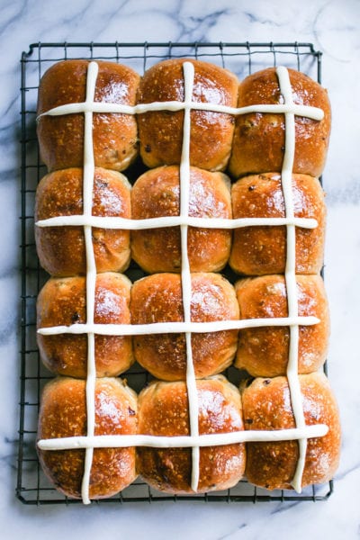 Sourdough hot cross buns with Icing