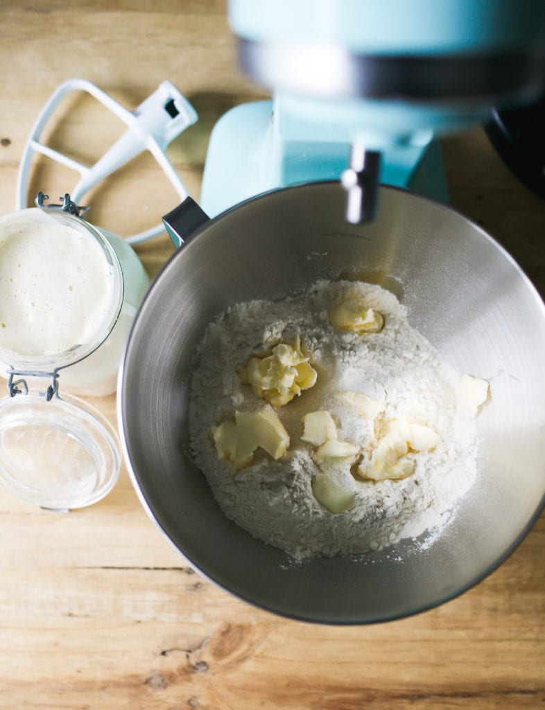 Flour and butter in a mixing bowl | theclevercarrot.com