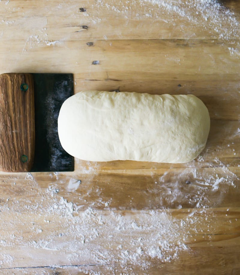 Shaping sourdough sandwich dough