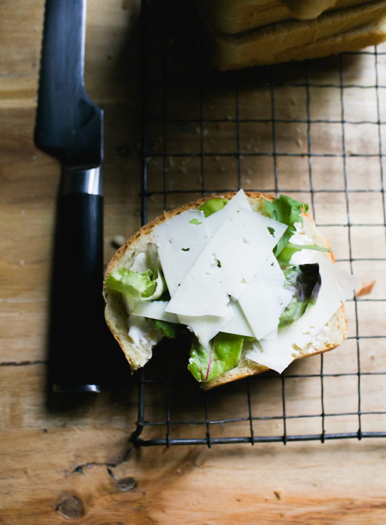 Cheese on sourdough sandwich bread