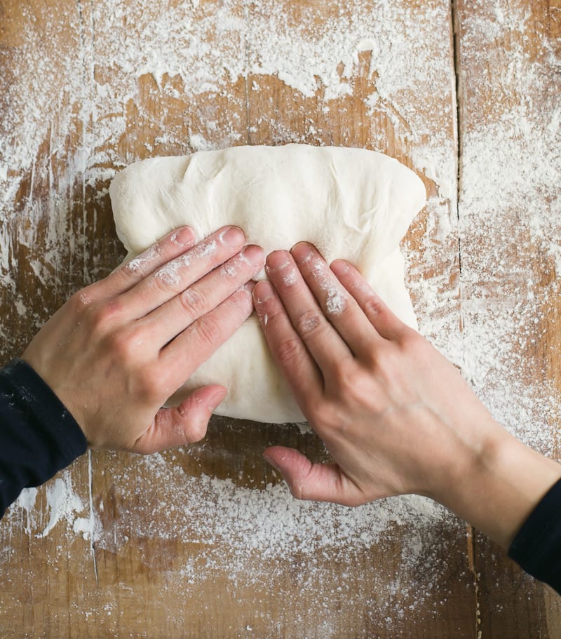 Folding bread dough
