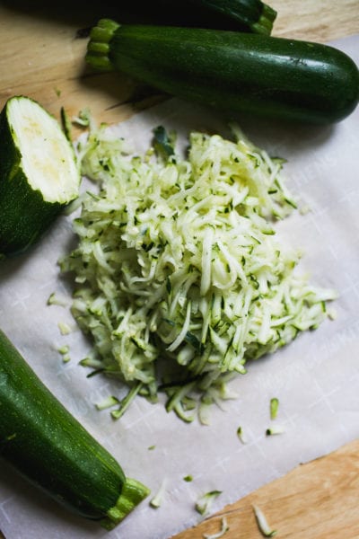 Grated zucchini