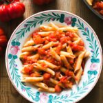 Pasta with pomodoro sauce in a bowl