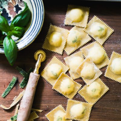 Fresh Homemade Ravioli with Cheese Filling