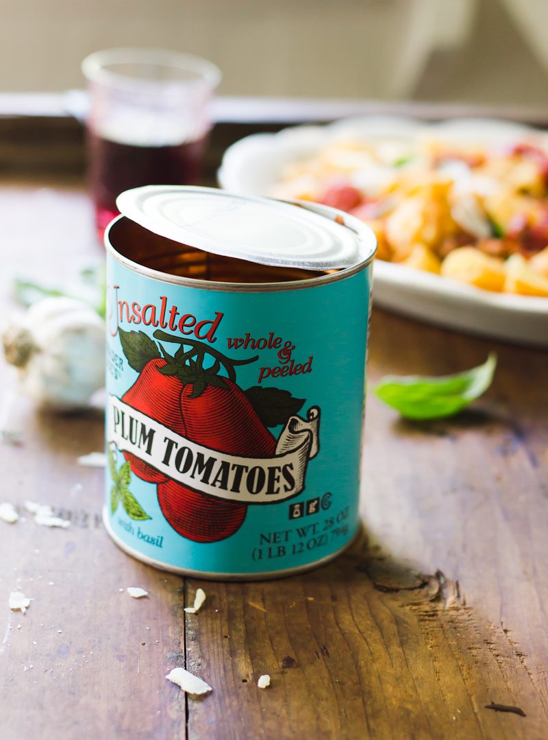 Can of whole-peeled plum tomatoes