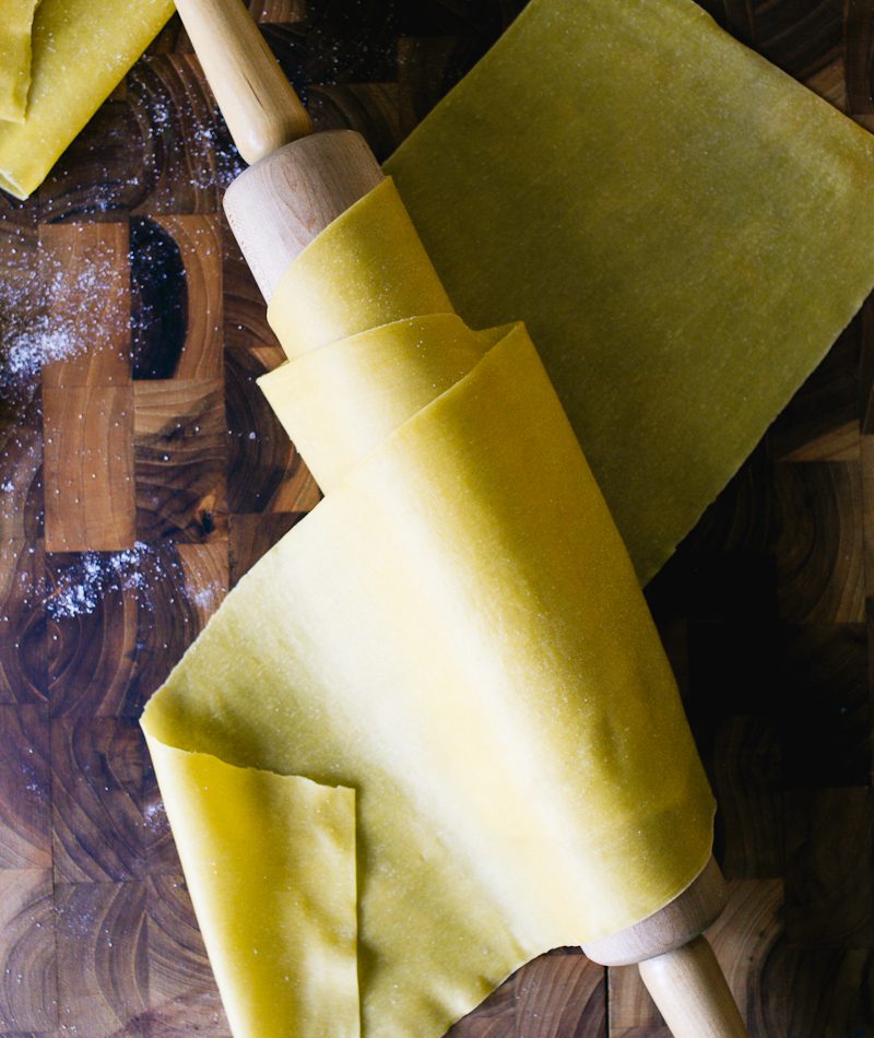 Rolled homemade pasta sheet