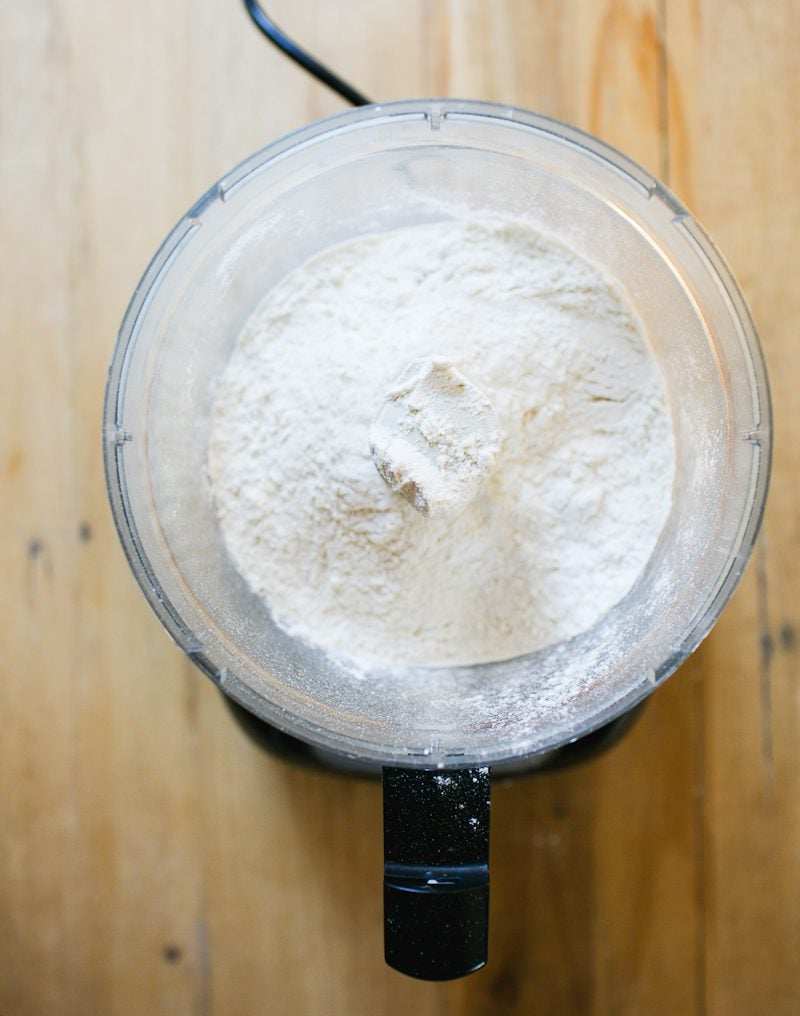 Flour in a food processor