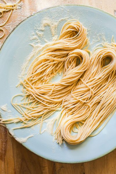 Homemade sourdough pasta