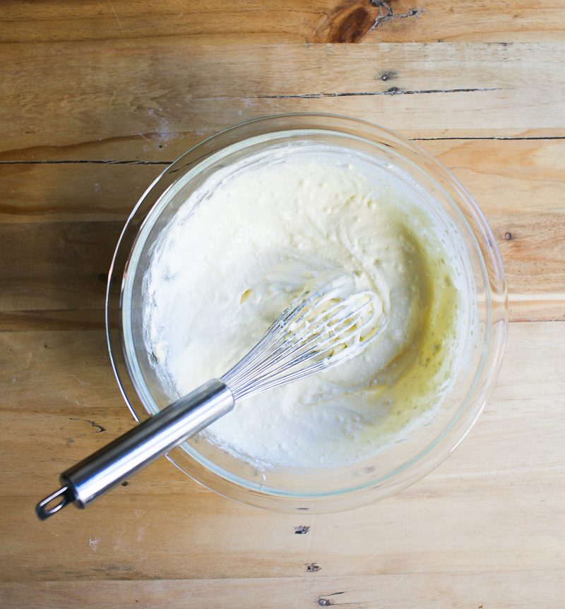 Whisked ricotta and eggs