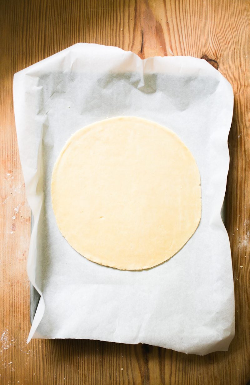 Rolled 10-inch sourdough galette dough
