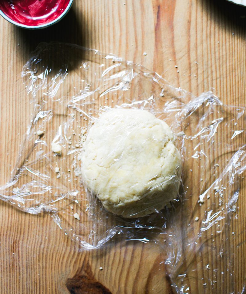 Wrapped disc of sourdough galette dough