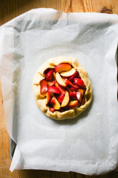 Galette dough folded over fruit