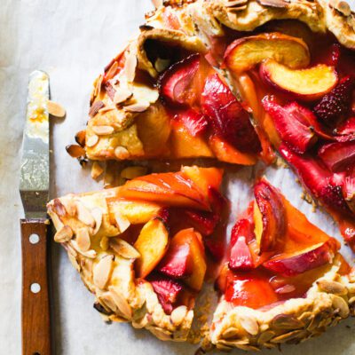 Sweet Sourdough Galette with Fresh Peaches & Strawberries