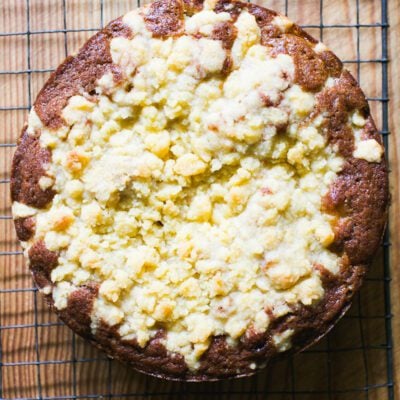 Overnight Sourdough Apple Cake