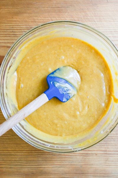 Mixed sourdough pumpkin bread batter