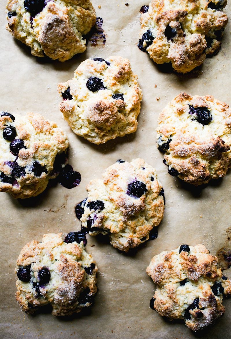 Sourdough discard scones with fresh blueberries