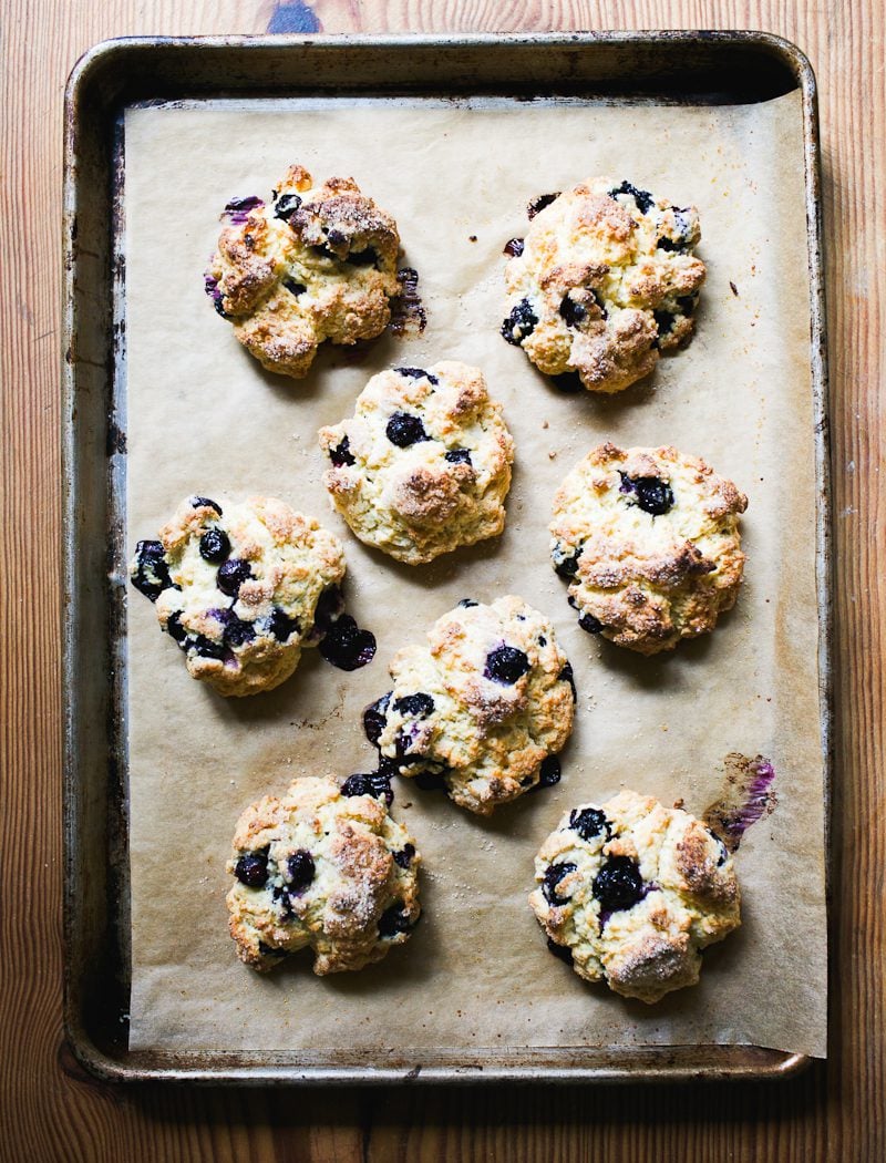 Sourdough discard scones with fresh blueberries