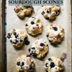 Sourdough discard scones with fresh blueberries and lemon zest