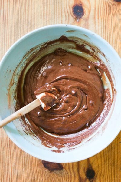 Mixed sourdough brownie batter